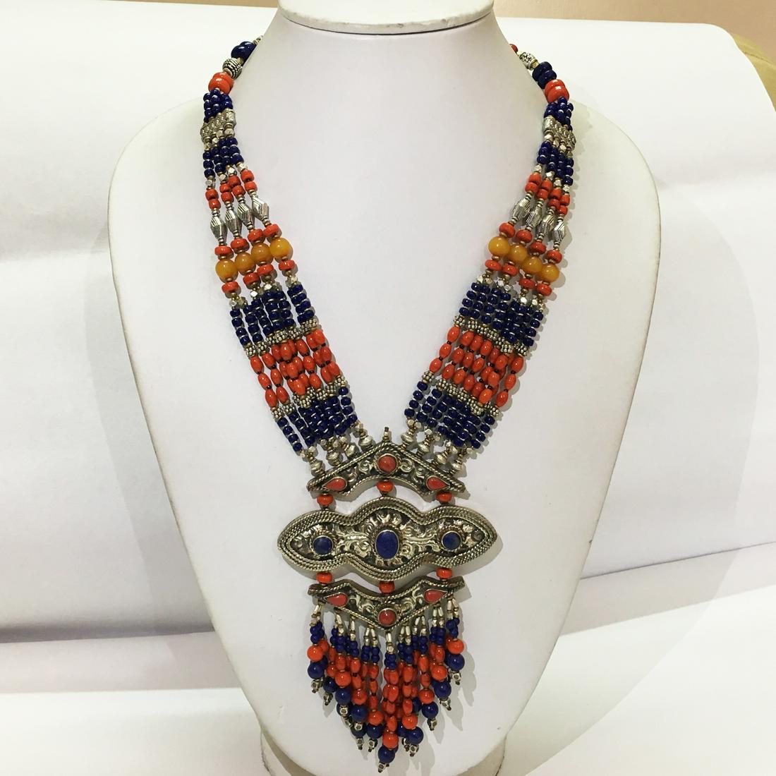 Vintage Handmade Turquoise & Amber Necklace (1 of 1)