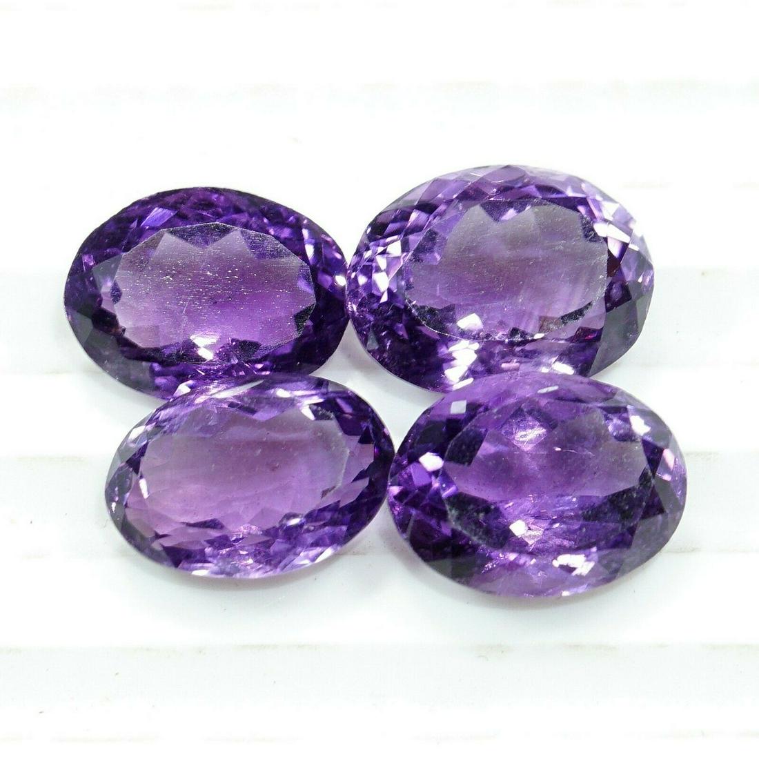 Natural Amethyst Oval Cut 12X9 MM 17 Cts Lot 4 Pcs (1 of 4)