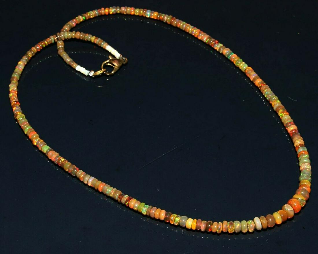 Natural Ethiopian Welo Fire Opal Beads Necklace 18 Inch (1 of 3)