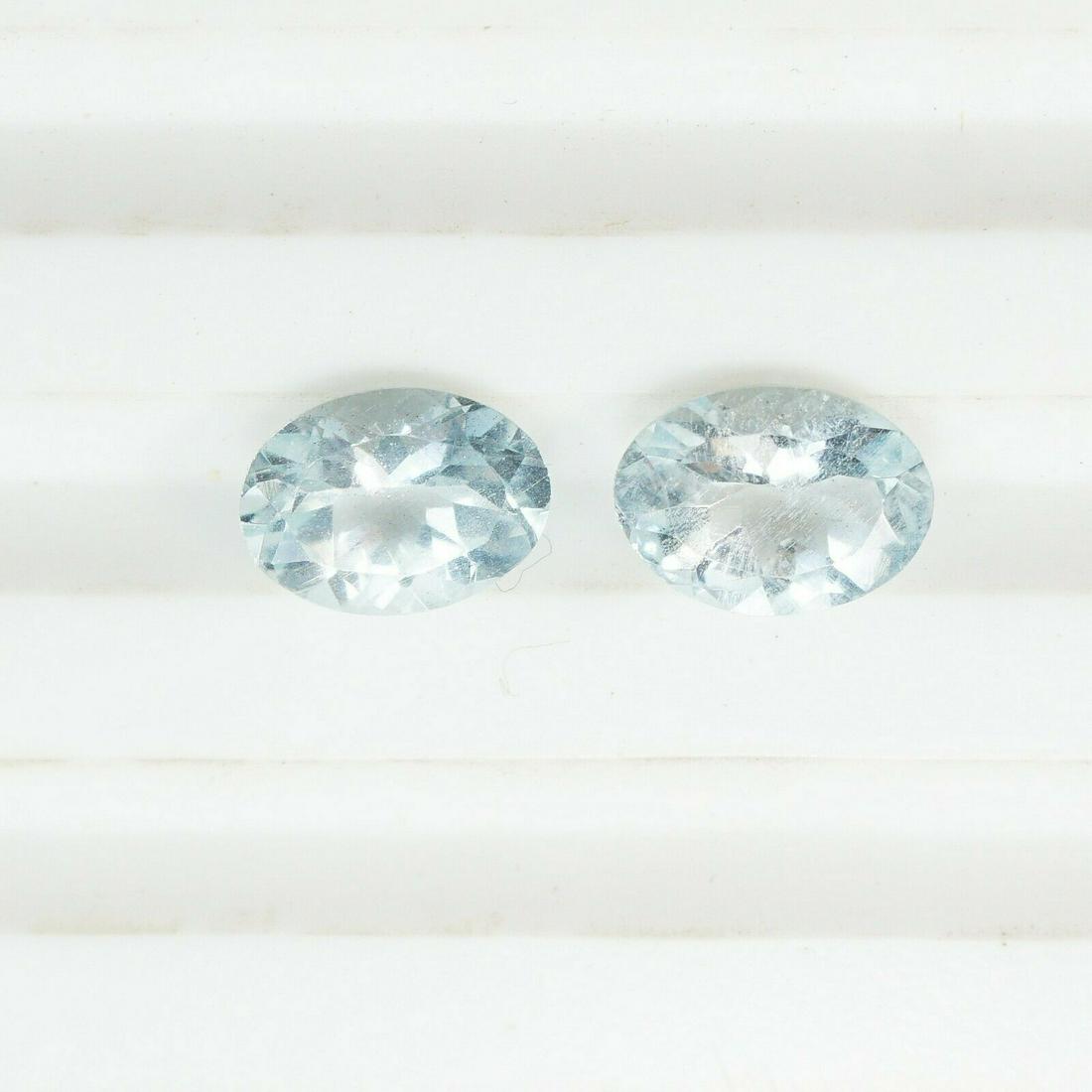 Aquamarine Oval Cut 7x5 mm Pair of 2 Pcs 1.25 Cts Loose (1 of 3)