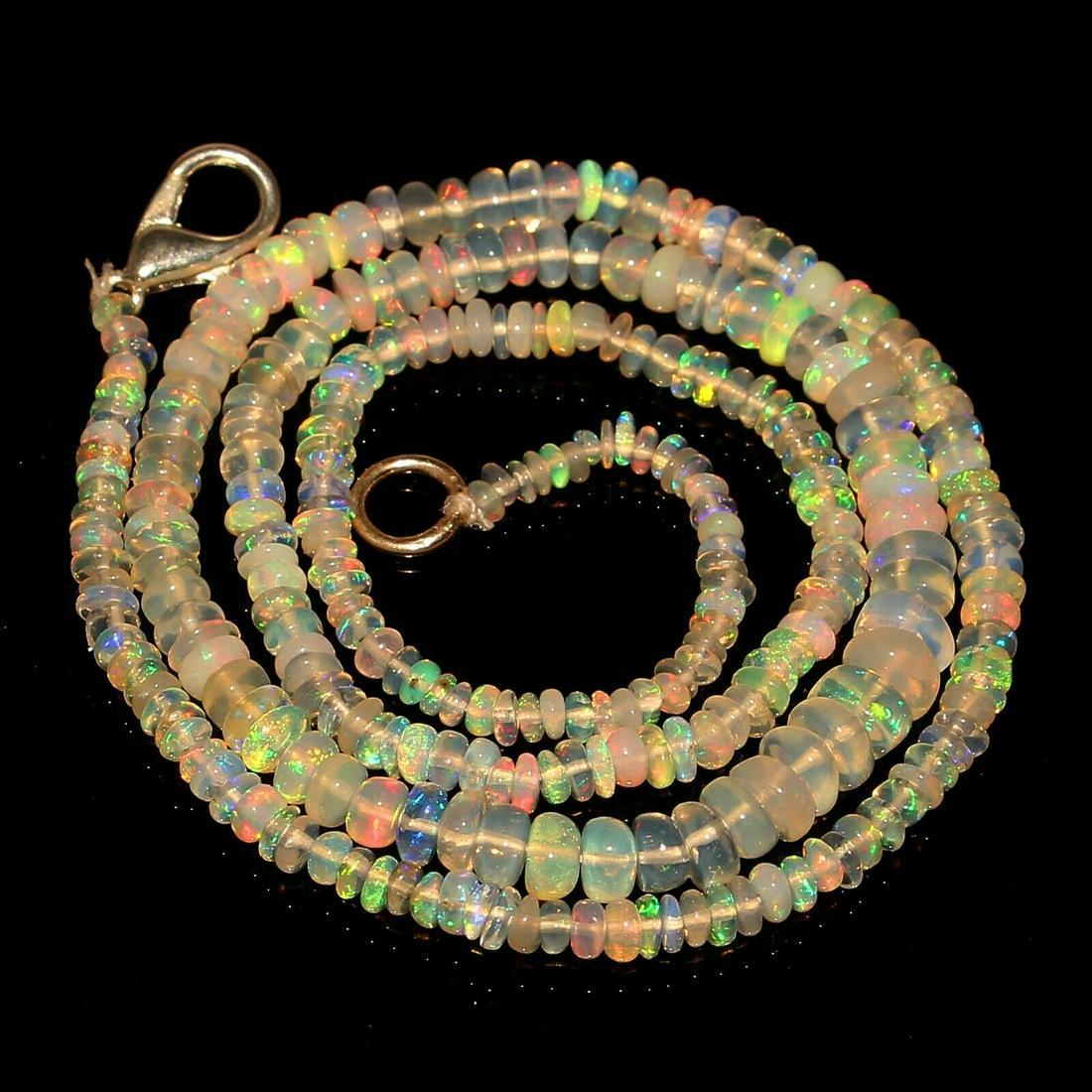 Natural Ethiopian Welo Fire Opal Necklace 18" 6-3 mm (1 of 3)