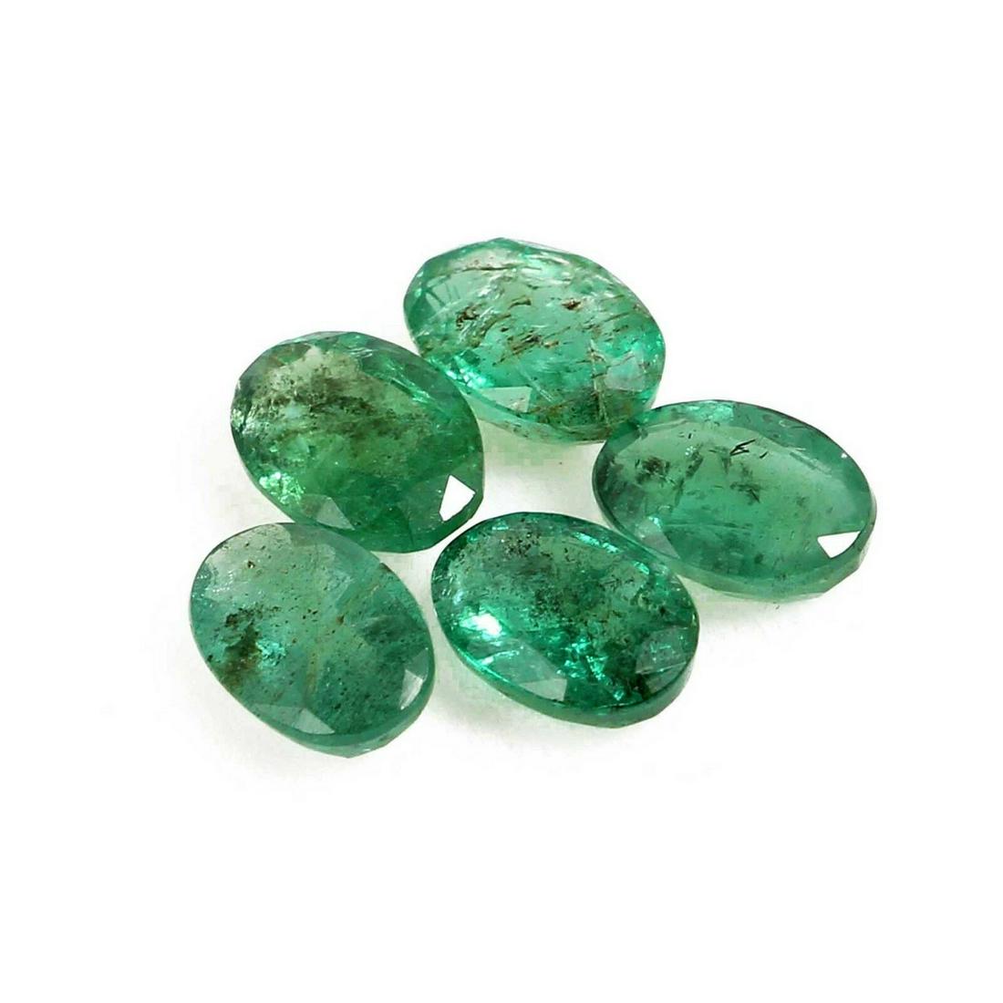 3.75 Cts Natural Emerald Oval Cut 7x5 MM Lot of 5 Pcs (1 of 3)