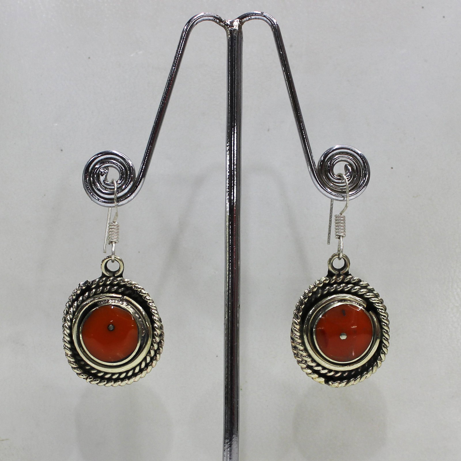 Tibetan Coral Handmade Ethnic Earrings: Tibetan Handmade Ethnic Earrings Main Stone: Turquoise, Coral & Lapis Metal: Tibetan Silver Material: Stone Brand: Handmade Style: Bohemian Ethnic Origin: Tibetan Country/Region of Manufacture: Nepal