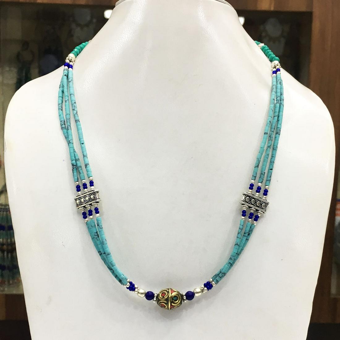 Tibetan Turquoise Handmade Beaded Necklace (1 of 1)
