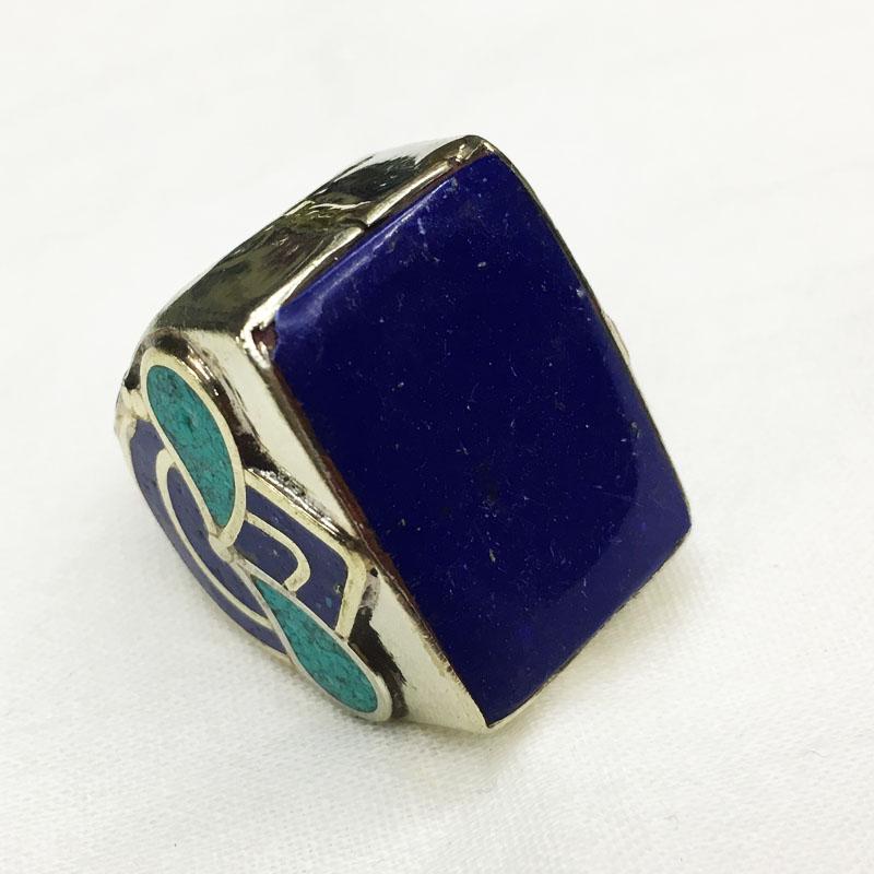 Tibetan Unique Lapis Ethnic Handmade Ring - 8MM (1 of 2)