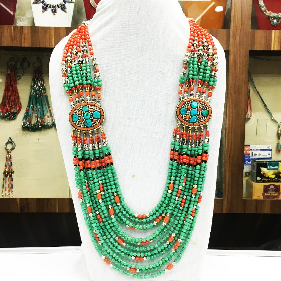 Buddhist Coral Vintage Tibetan Nepali Necklace: Tibetan Jewelry :- Exquisitely Beautiful & Amazingly affordable. We are an expert in manufacturer & trade and ship (Wholesale & Export) worldwide. Our manufacturing is located in Kathmandu