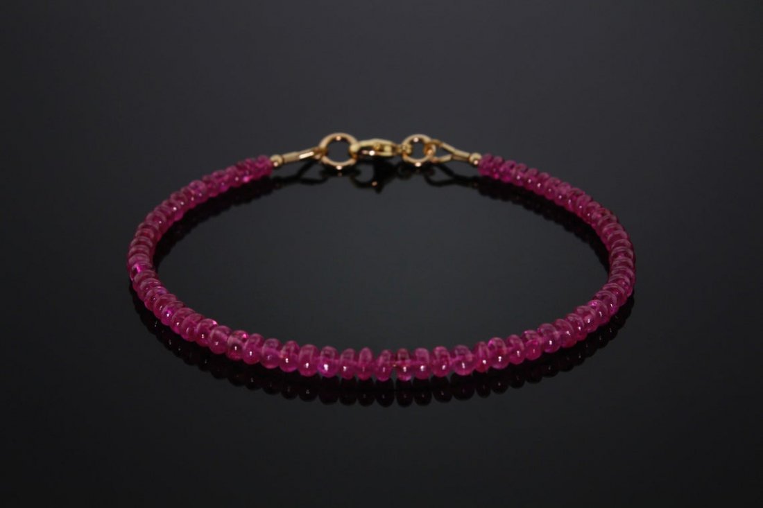 Red Burmese Ruby Bracelet with Silver (1 of 3)