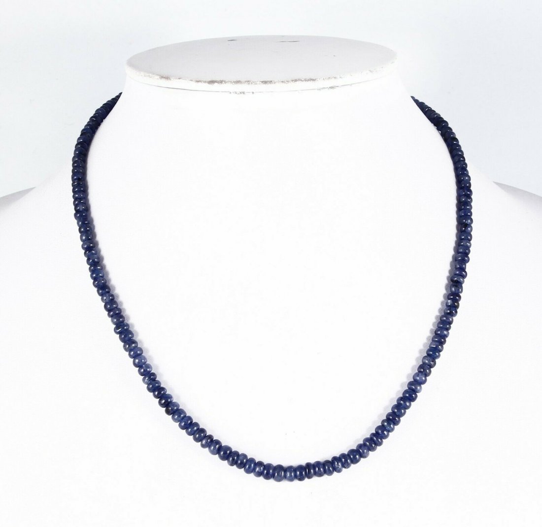 Natural Blue Sapphire Rondelle Beads Necklace 4-6 mm (1 of 2)