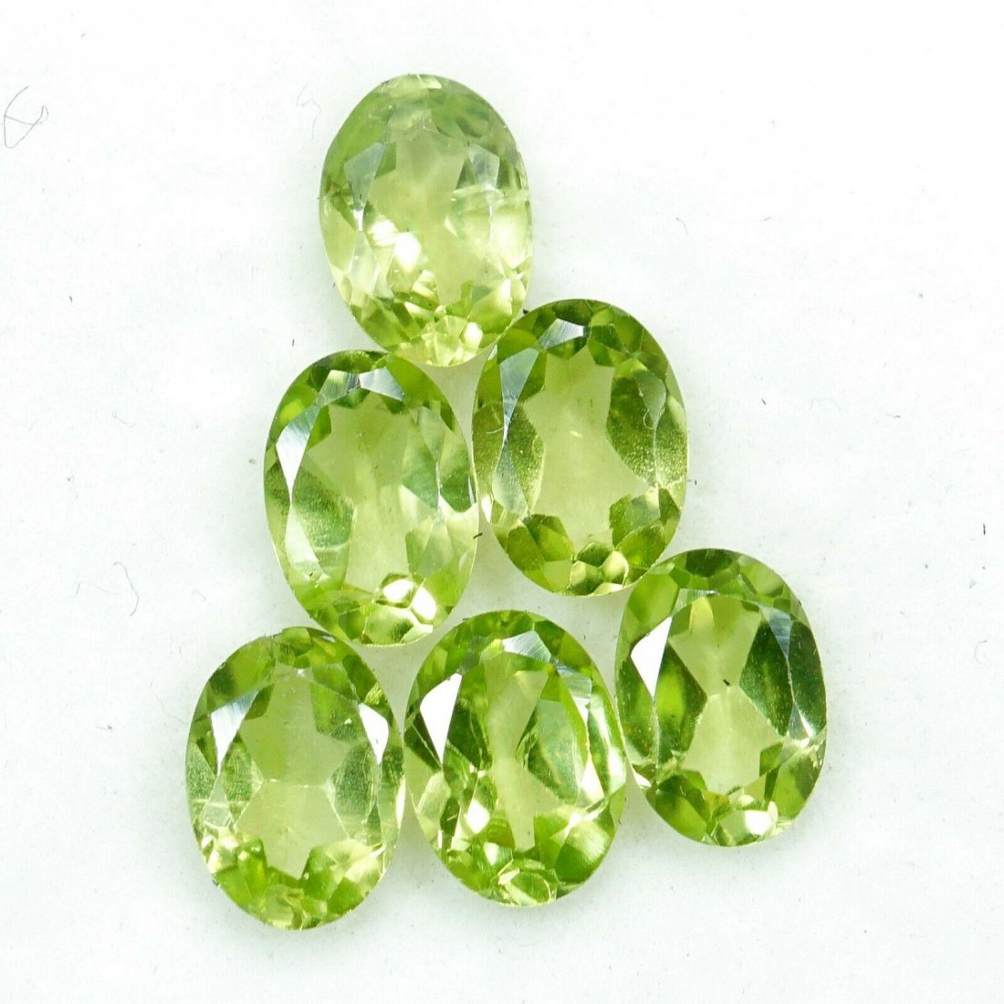 Natural Peridot Oval Cut 7X5 MM Lot 6 Pcs 4.70 Cts (1 of 4)