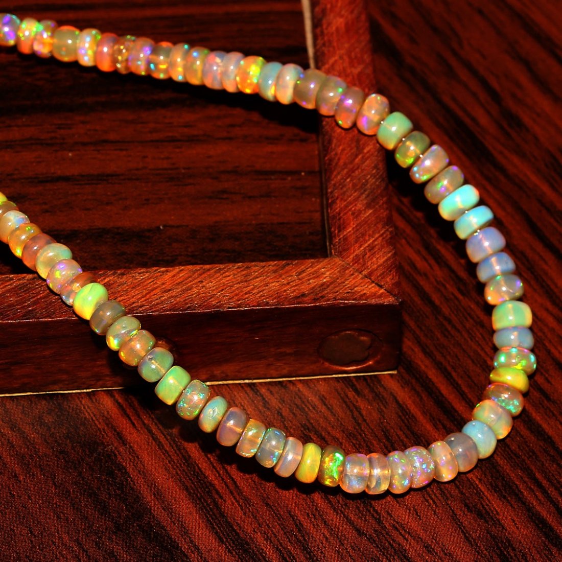 Natural Ethopian Welo Fire Opal Necklace 16 Inch (1 of 2)