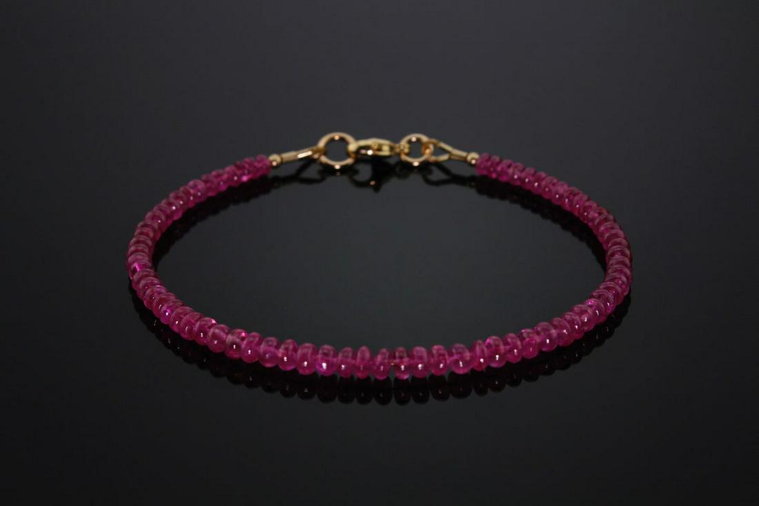 Red Burmese Ruby Bracelet with Silver (1 of 3)