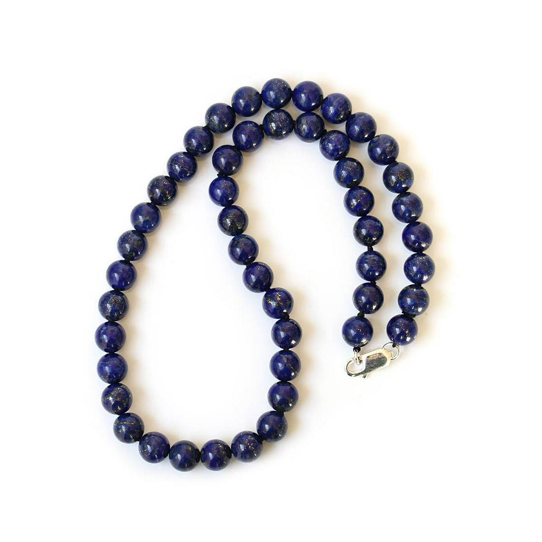 Afghan Natural Lapis lazuli beaded Silver Necklace (1 of 4)