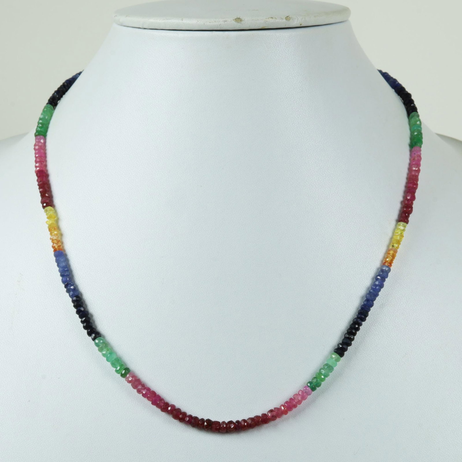 Natural Multi Sapphire 92.5 Sterling Silver Necklace (1 of 3)