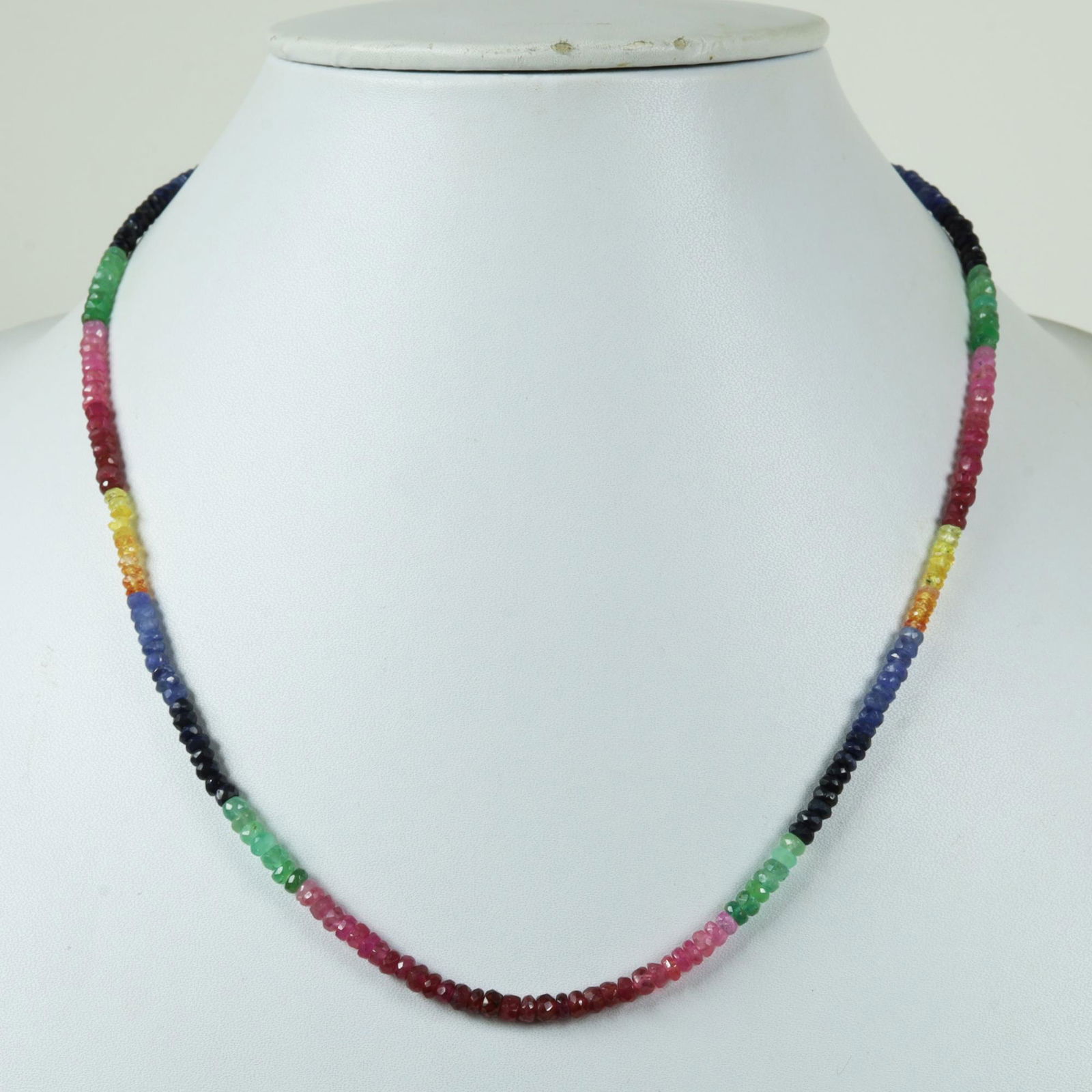 Natural Multi Sapphire 92.5 Sterling Silver Necklace (1 of 3)