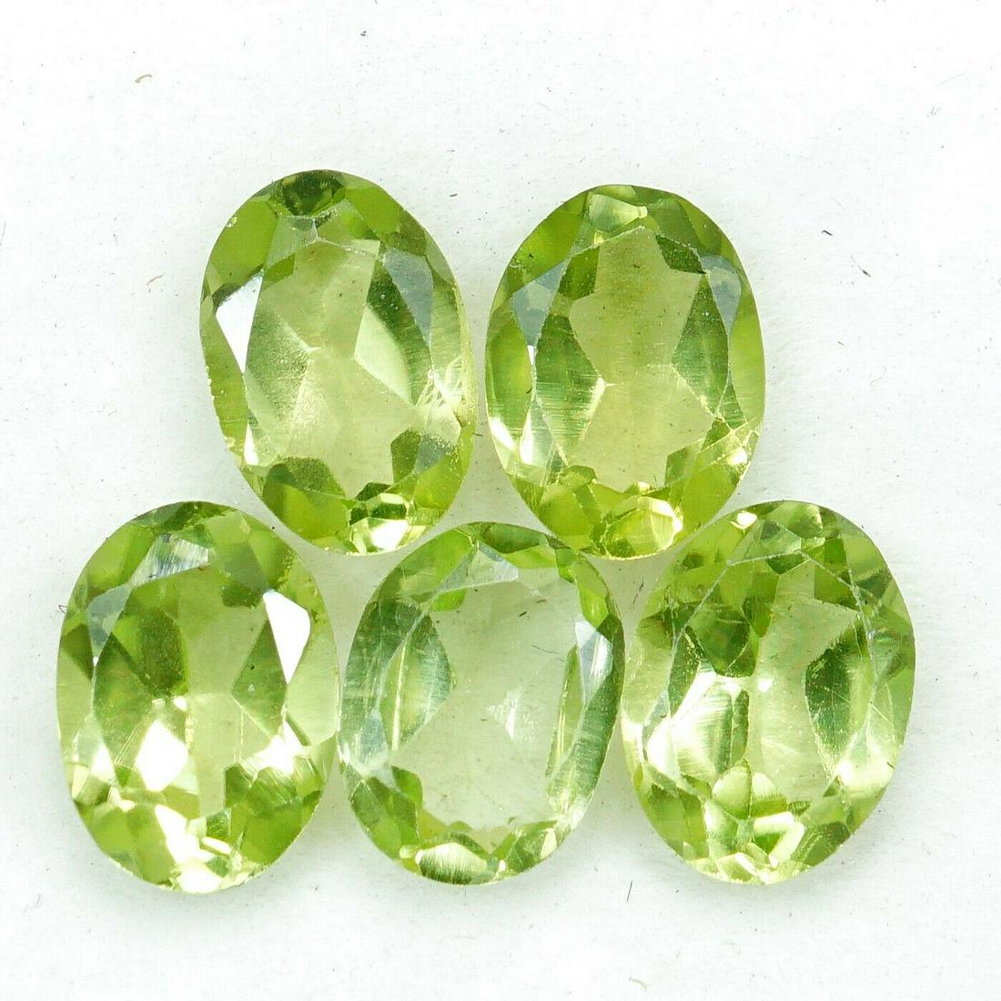 Natural Peridot Oval Cut 7X5 MM Lot 5 Pcs 3.50 Cts (1 of 4)