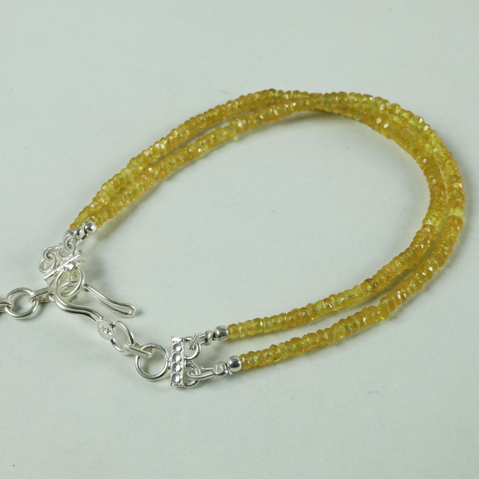 Natural Yellow Sapphire 92.5 Sterling Silver Bracelet (1 of 5)
