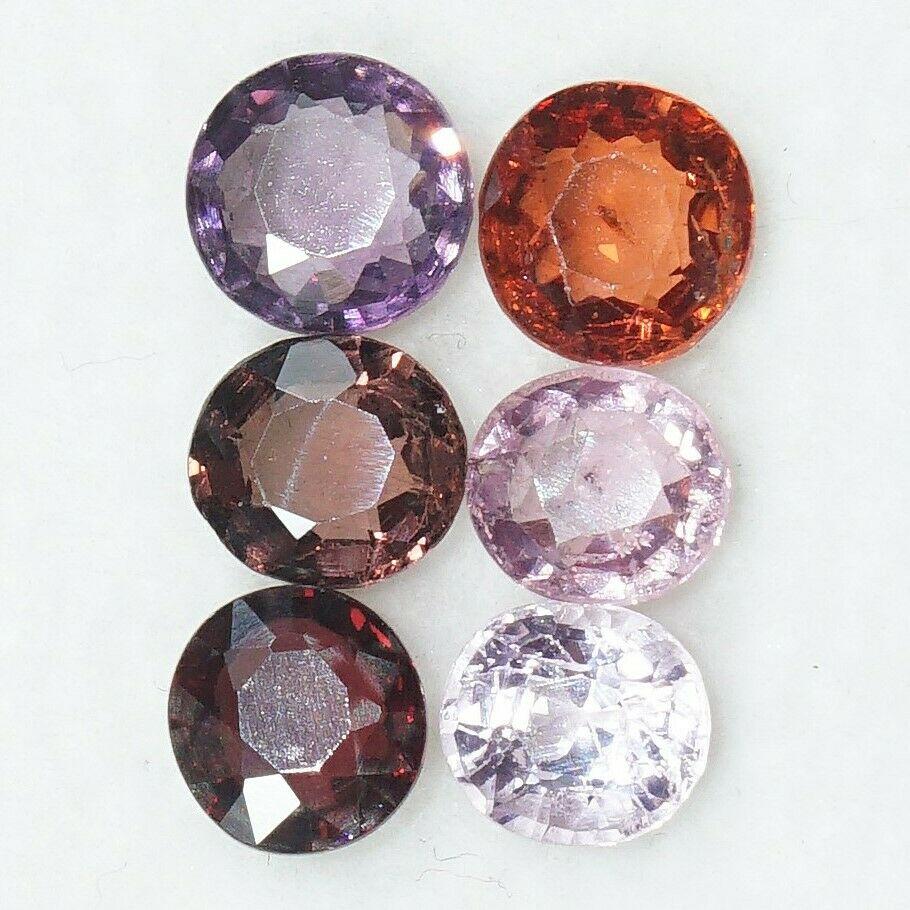 Natural 3.86 Cts Burma Multi Spinel Round Cut Lot of 6: Shape: Round Cut Grade: GoodCountry of Origin: BURMA Variety/Type: MULTICountry/Region of Manufacture: India Color: Multi-ColorNatural/Lab-Created: Natural Transparency: TransparentGemstone: Spinel Tr