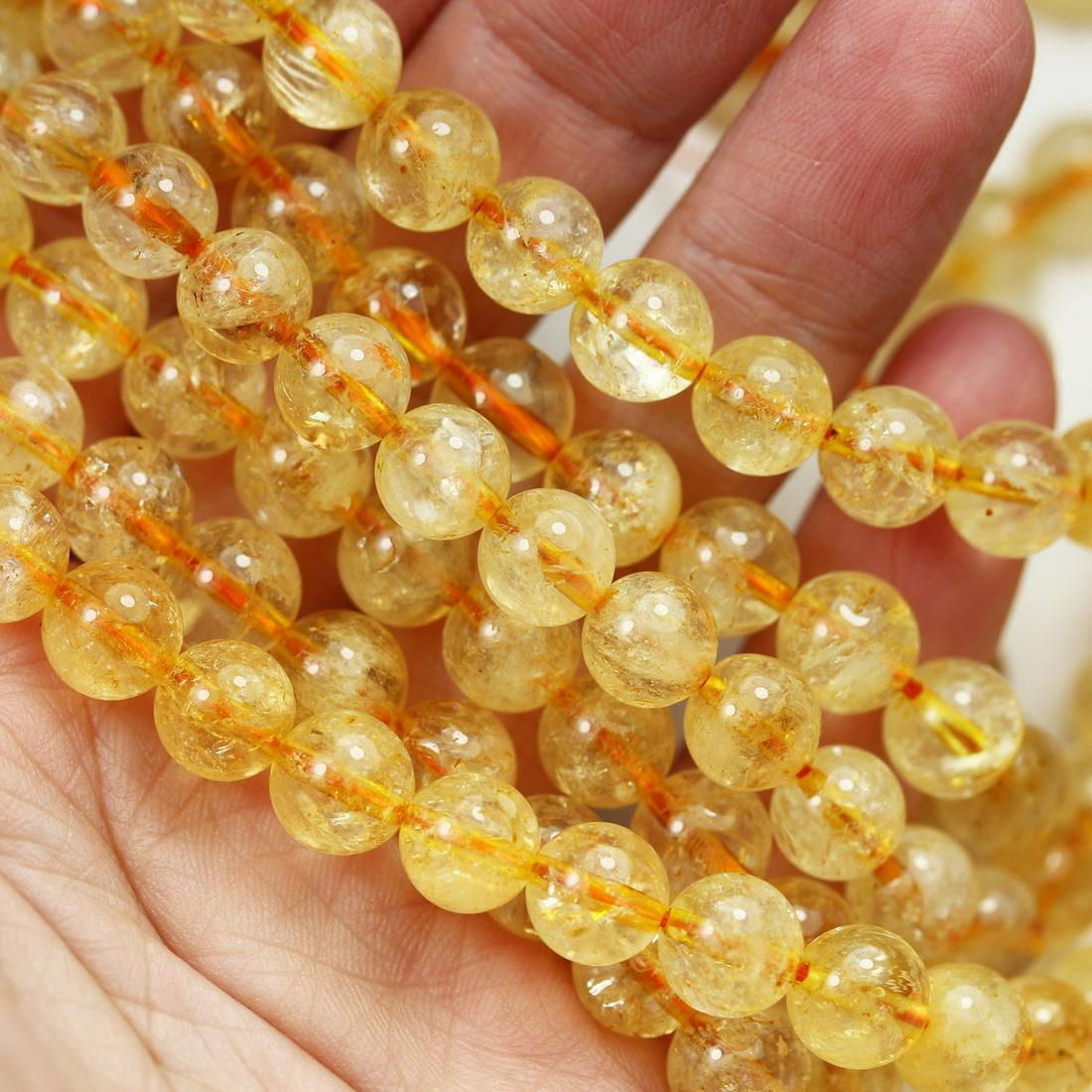 Natural 8 MM Citrine Round Healing & Energy - 1 Line (1 of 3)