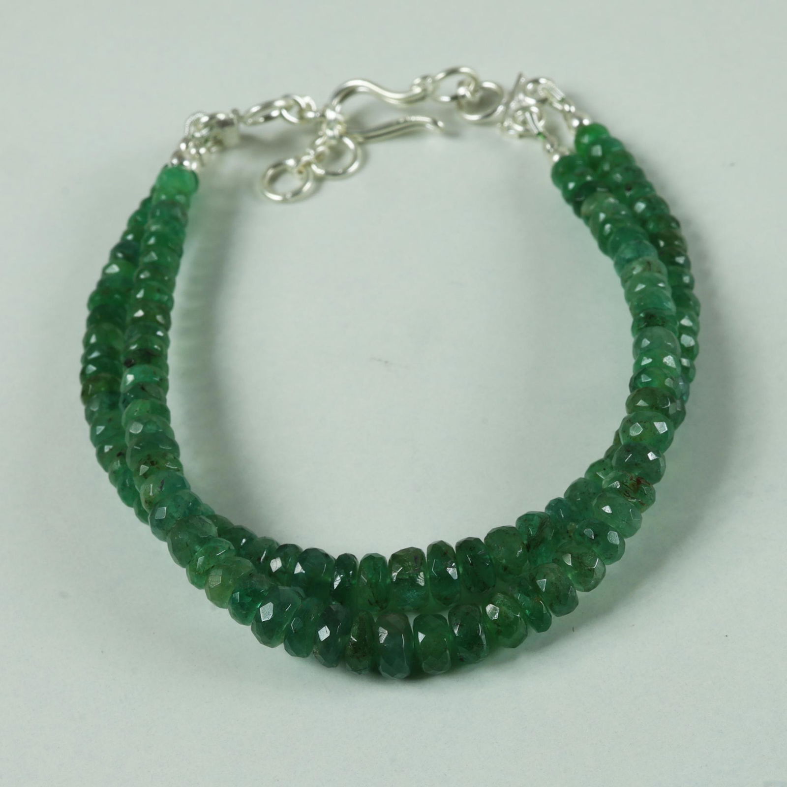 Natural Emerald 92.5 Sterling Silver Bracelet (1 of 5)