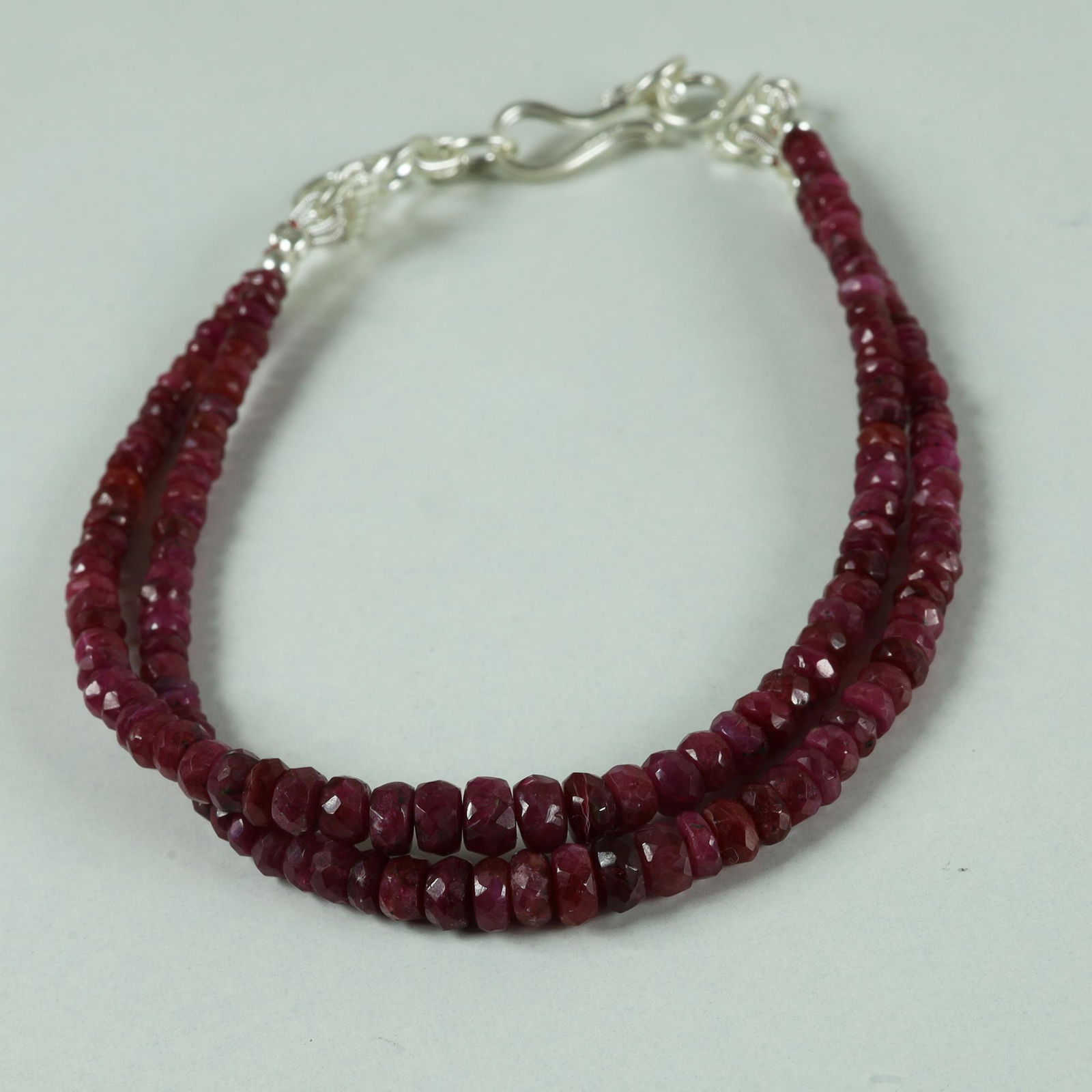 Natural Ruby 92.5 Sterling Silver Bracelet (1 of 5)