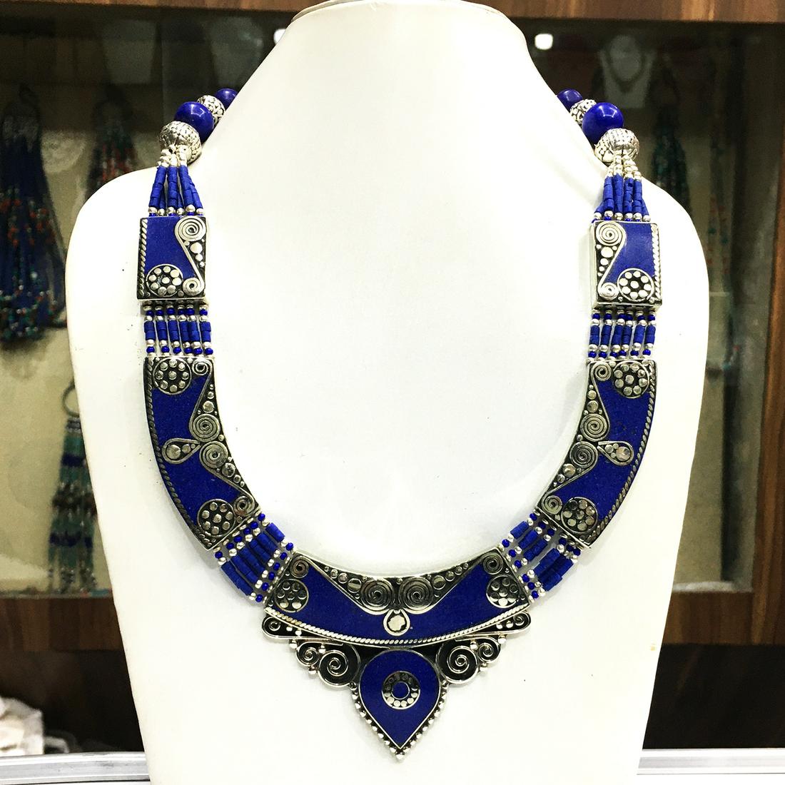 Natural Lapis Handmade Ethnic Tribal Necklace (1 of 1)