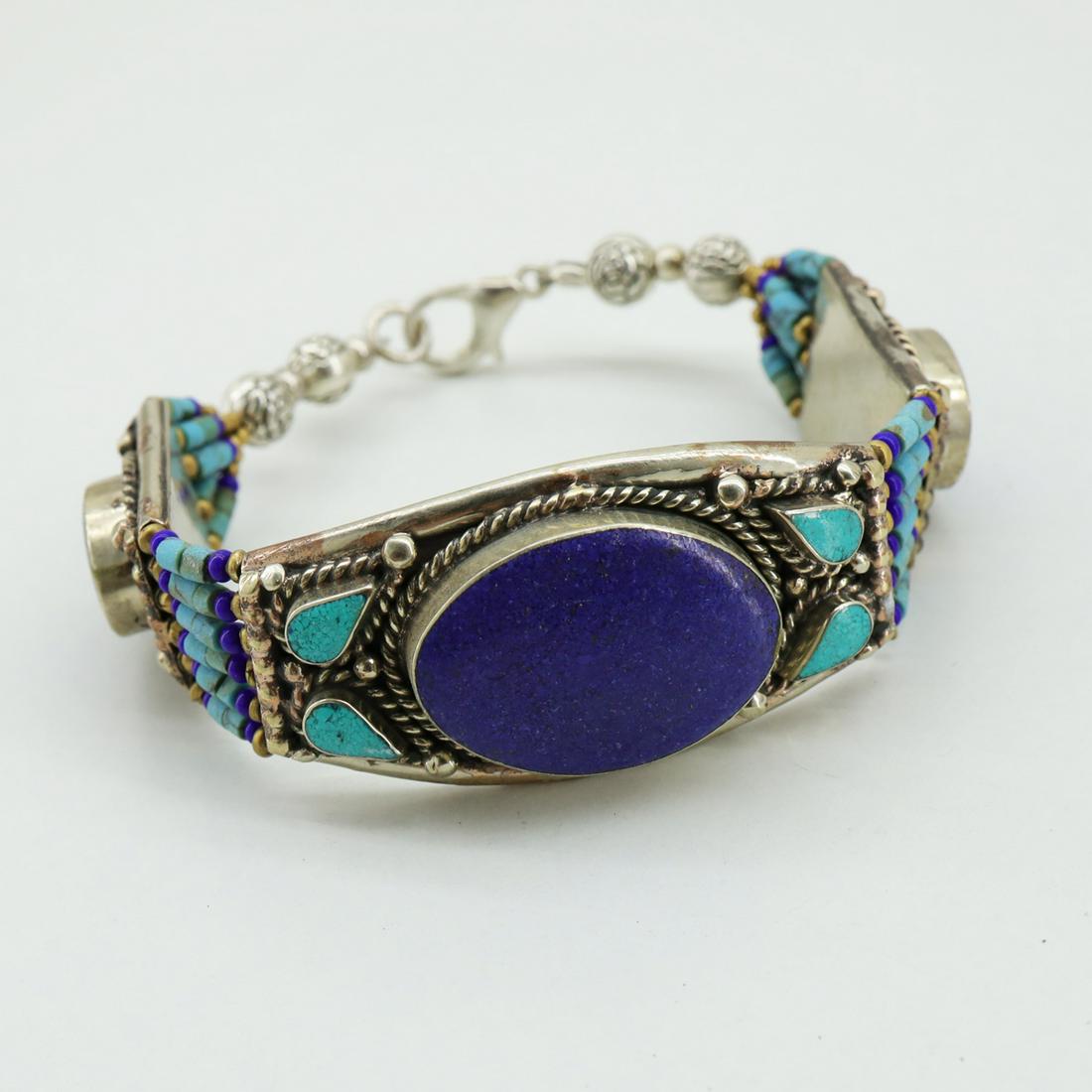 New Arrival - Turquoise & Lapis Ethnic Bracelet (1 of 3)