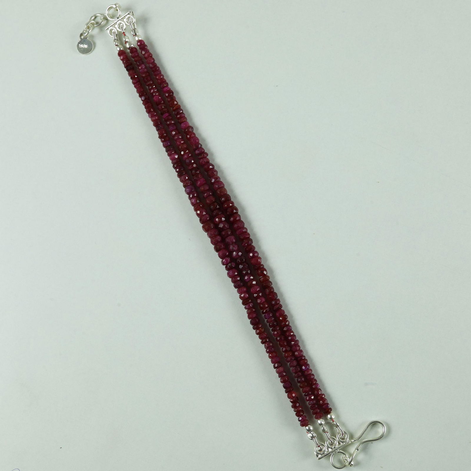 Natural Ruby 92.5 Sterling Silver Bracelet (1 of 5)