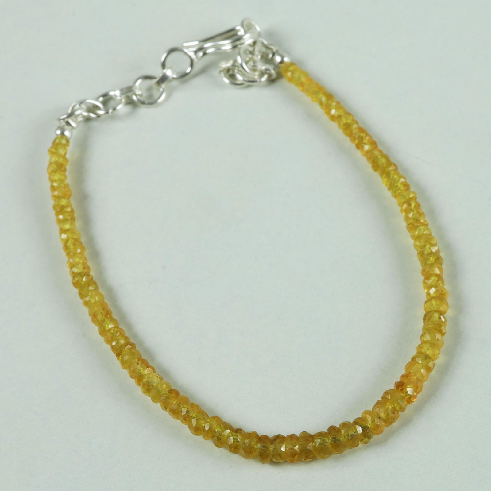 Natural Yellow Sapphire 92.5 Sterling Silver Bracelet (1 of 5)