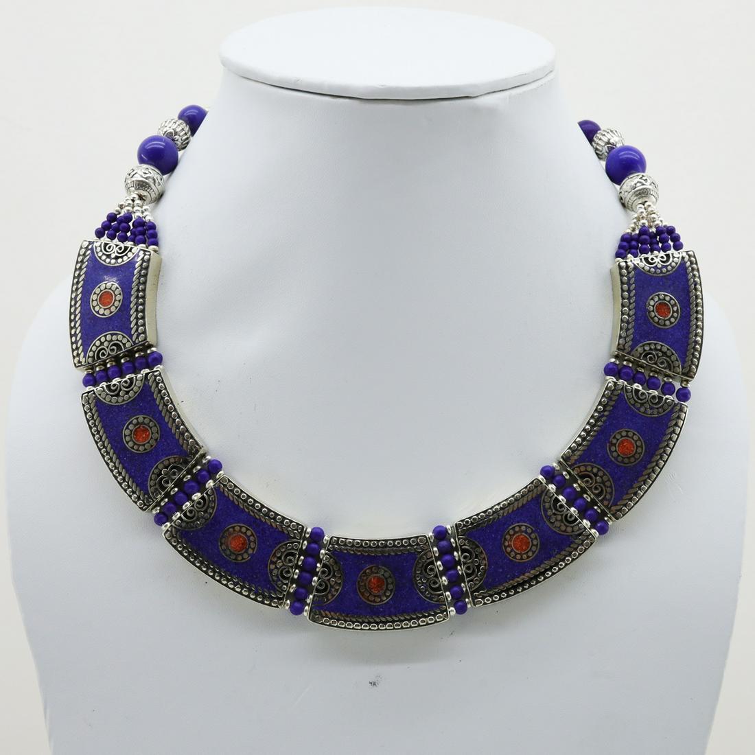 Natural Lapis Handmade Ethnic Tribal Necklace (1 of 2)