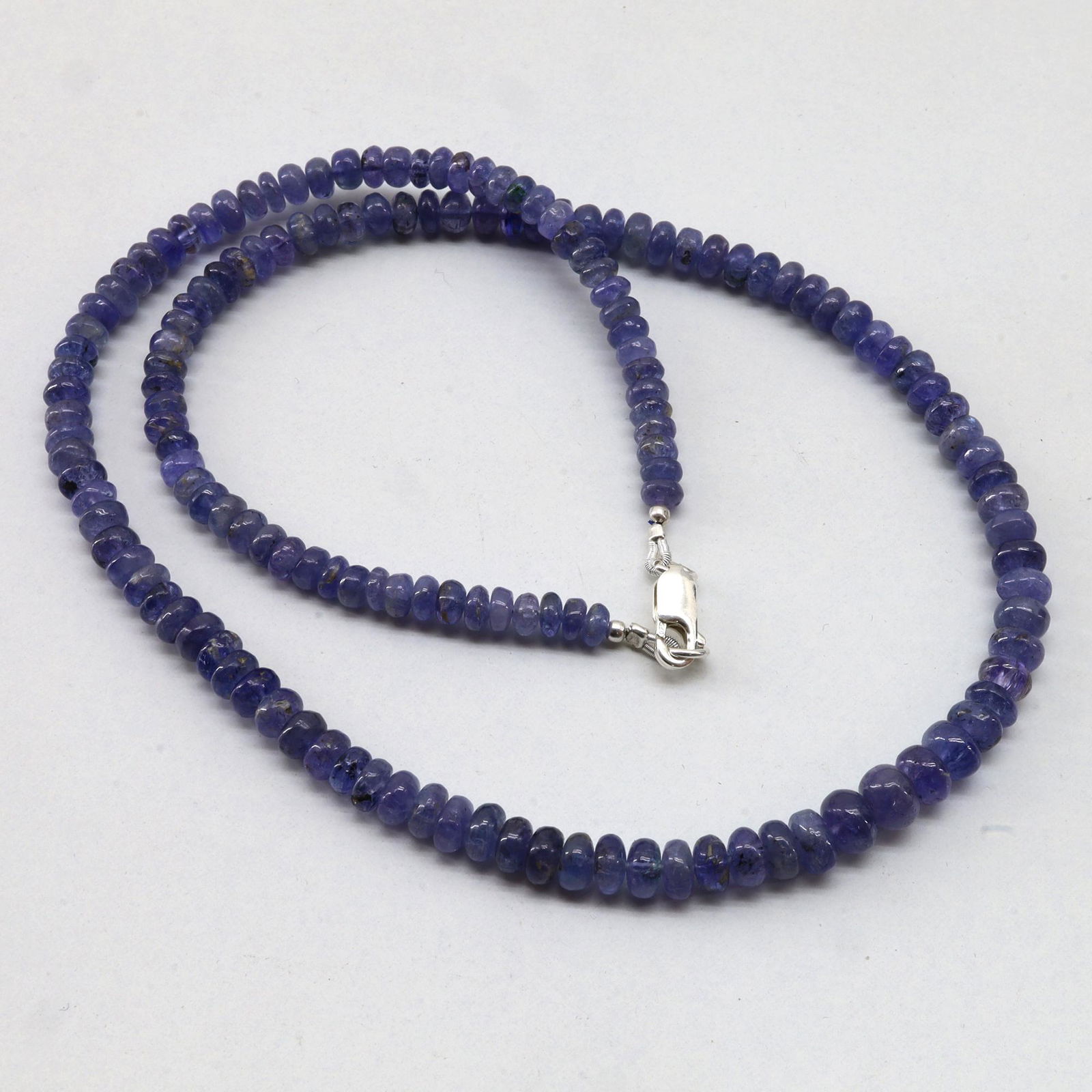 Natural 131 CT Tanzanite 92.5 Sterling Silver Necklace (1 of 3)