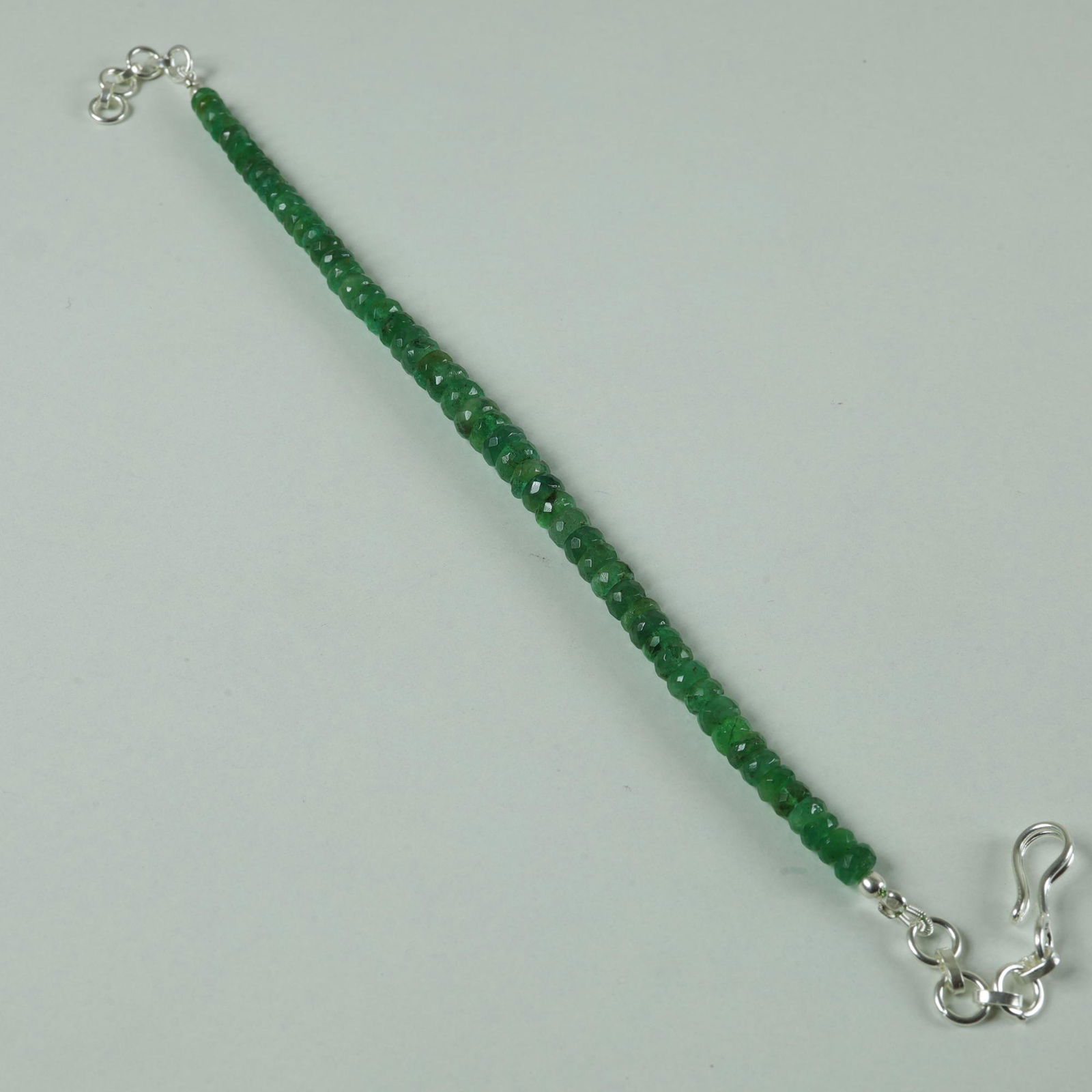 Natural Emerald 92.5 Sterling Silver Bracelet (1 of 3)
