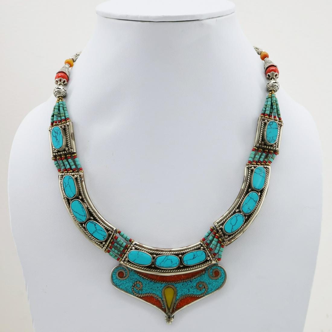 Tibetan Turquoise Handmade Beautiful Necklace (1 of 2)