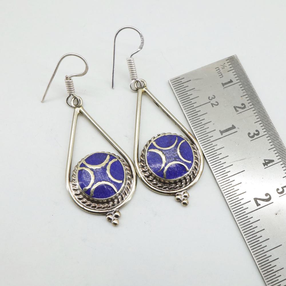 Tibetan Lapis Ethnic Handmade Choker Earrings (1 of 3)