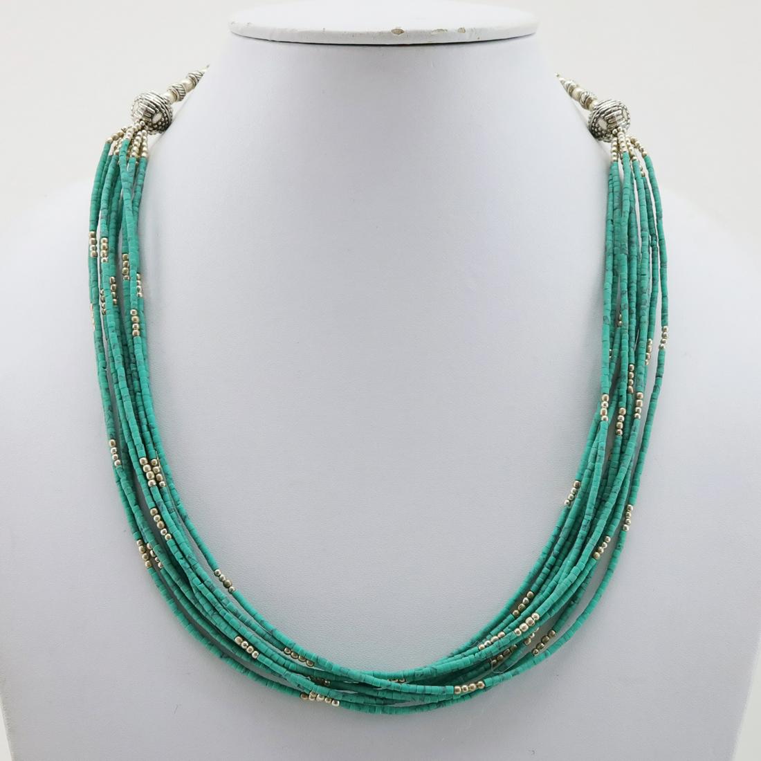 Tibetan Turquoise Multi Strand Handmade Necklace (1 of 3)