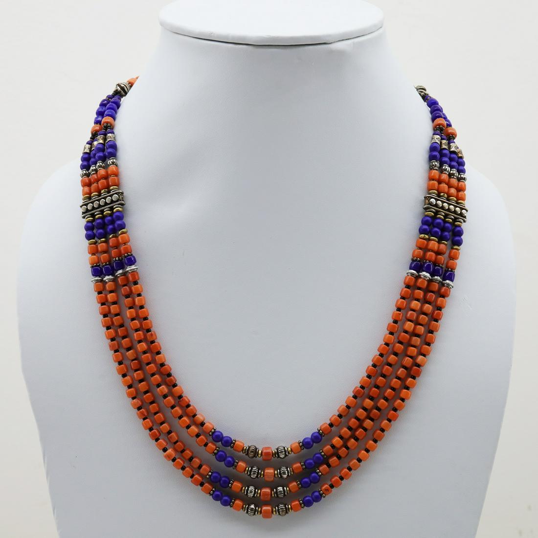 Natural Old Turquoise & Coral Beaded Necklace: Natural Old Turquoise & Coral NecklaceWeight: 66 Gram ApproxGemstones: Natural Turquoise & CoralGemstone Orgin: Coral from Taiwan & Turquoise from AfghanistanBrand: HandmadeNecklace Length: 18” Appr