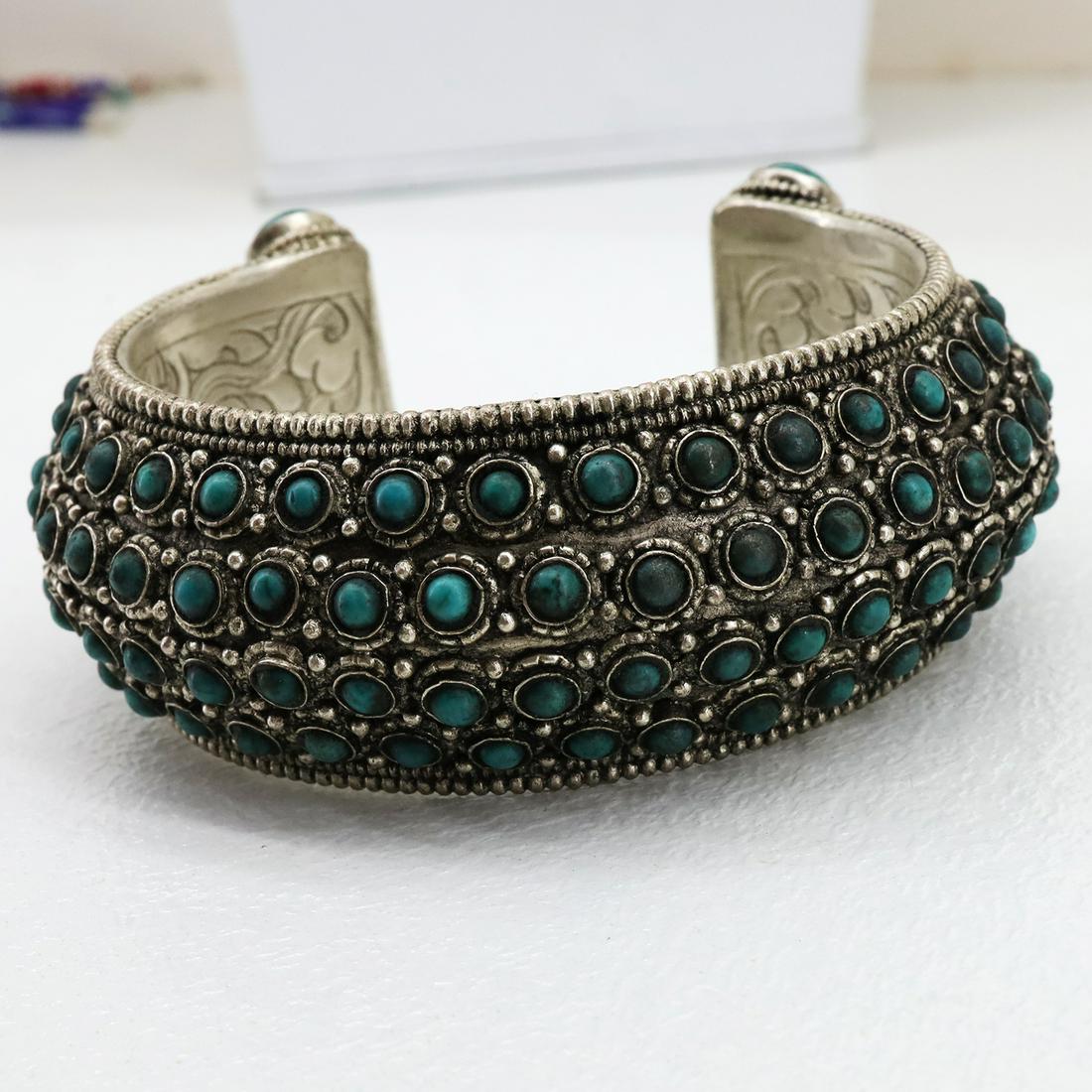 Natural Turquoise Choker Ethnic Old Bangle (1 of 7)