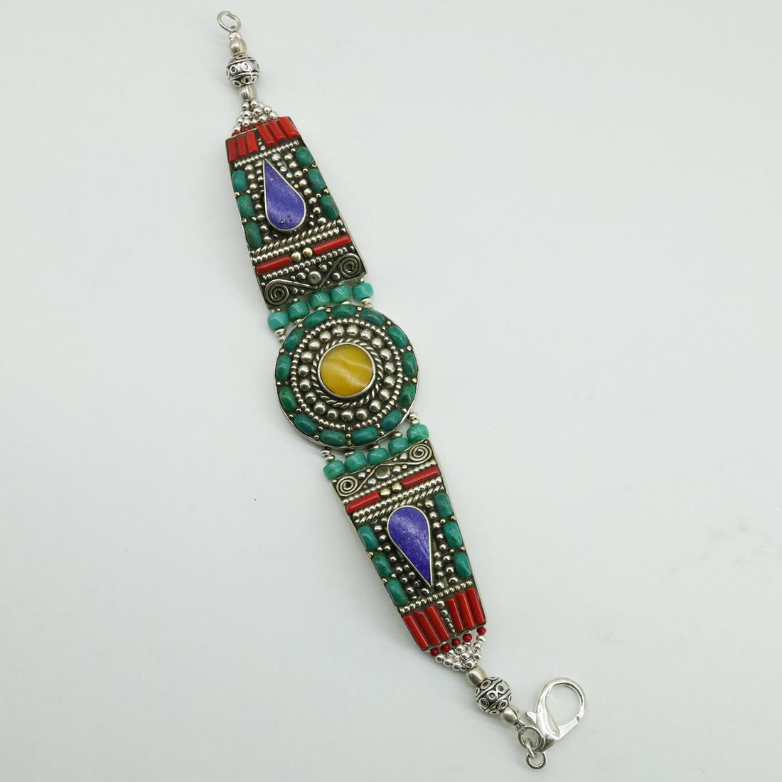 New Arrival - Turquoise & Amber Ethnic Bracelet (1 of 3)