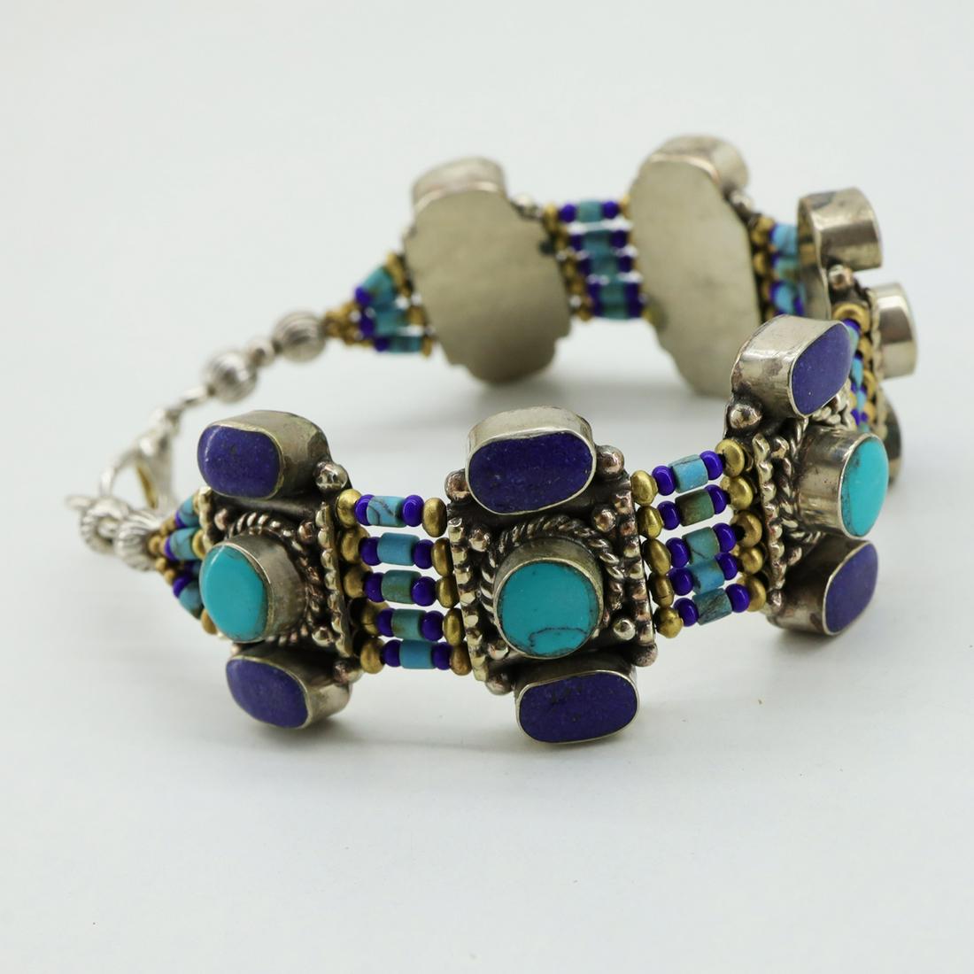 New Arrival - Turquoise & Lapis Handmade Bracelet (1 of 3)