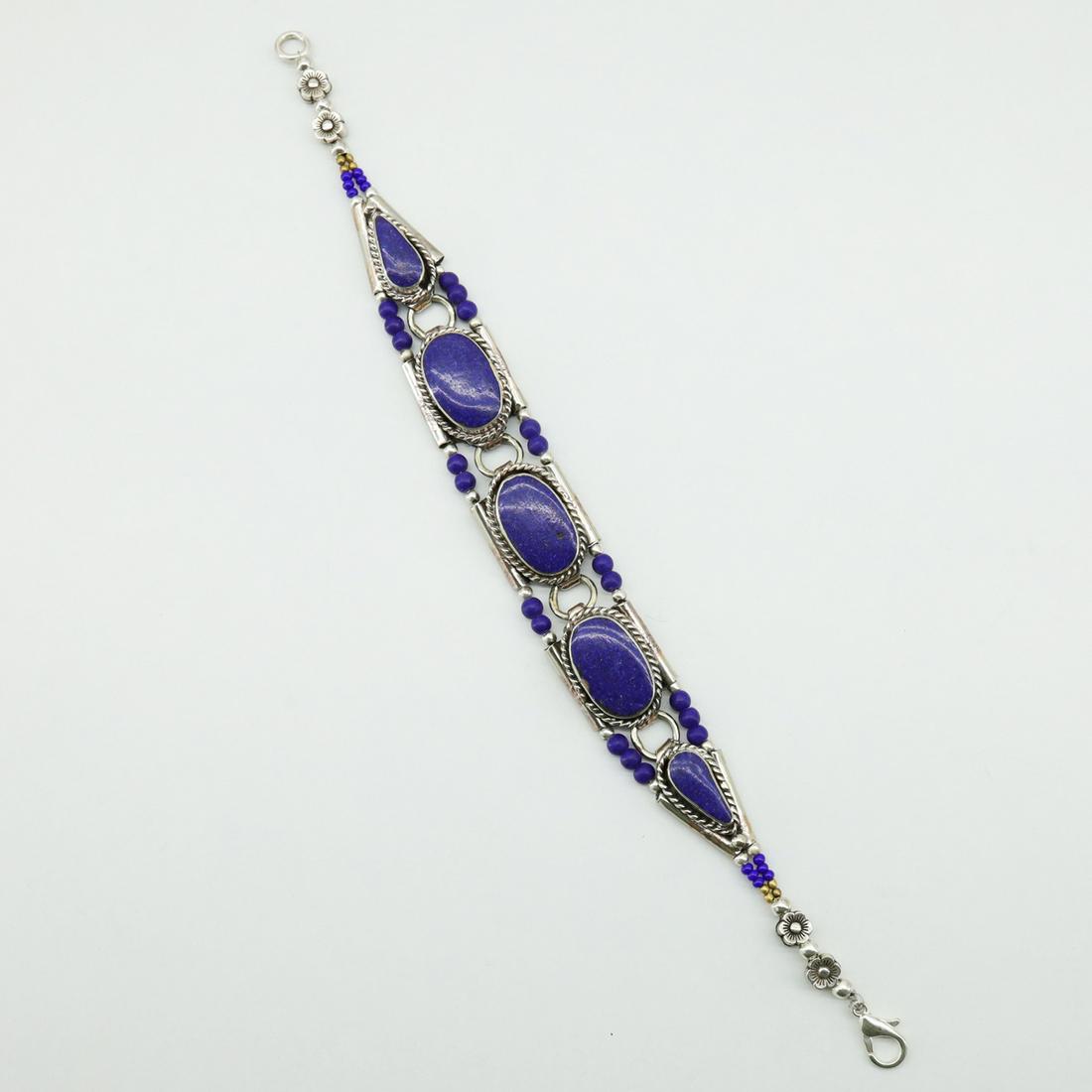 Natural Lapis Handmade Choker Boho Bracelet: Tibet Natural Stone Hand Made Turquoise, Coral & Lapis Bracelet......This elegant Bracelet was handcrafted in Tibet, the home of exquisite jewelry craftsmanship. It was skillfully made with large natu