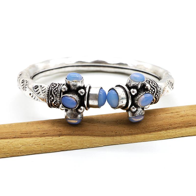 Indian Handmade Silver Coated Opal Bangle (1 of 5)