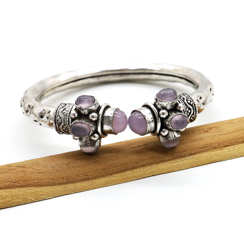 Indian Handmade Silver Coated Rose Quartz Bangle (1 of 4)