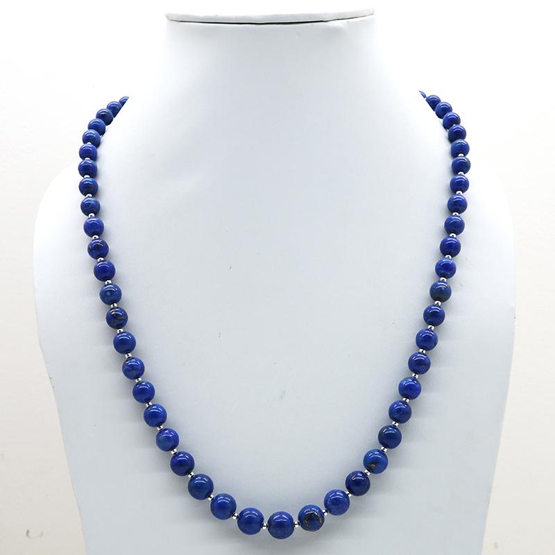 Natural Top Quality Lapis Lazuli Silver Necklace (1 of 4)