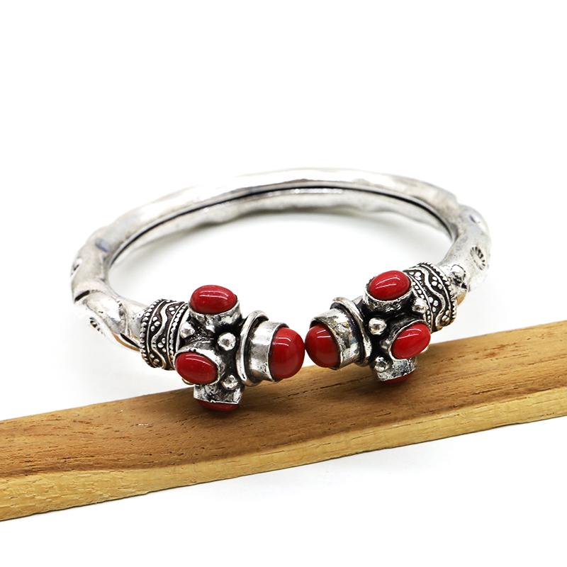 Indian Handmade Silver Coated Coral Bangle (1 of 5)