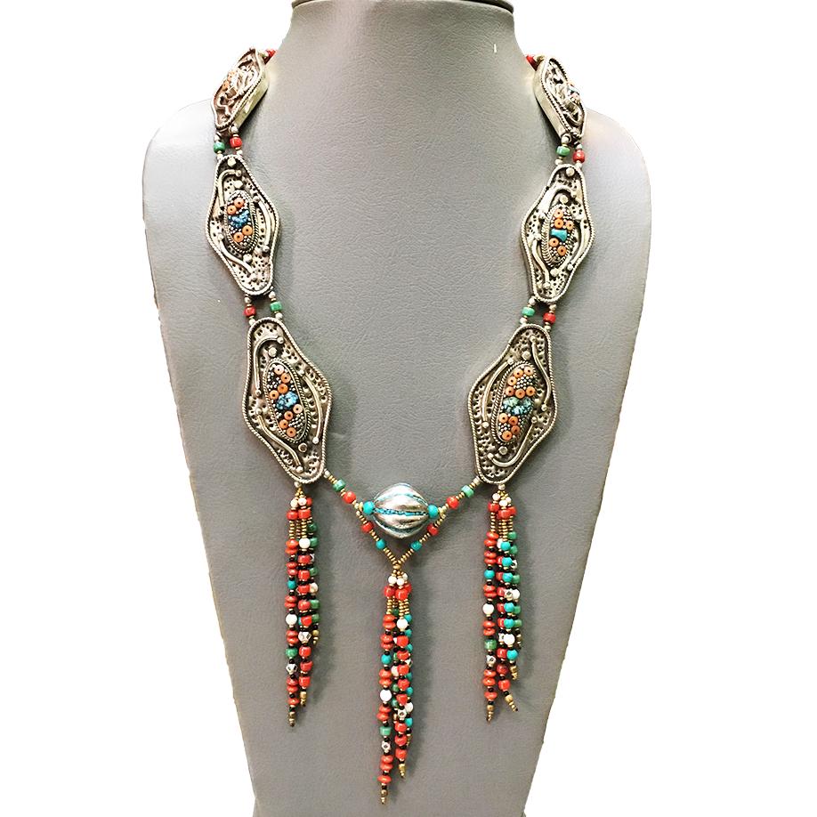 Tibetan Natural Coral Handmade Beaded Long Necklace (1 of 1)