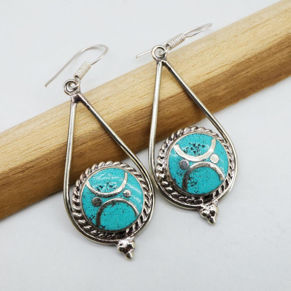 New Arrival - Tibetan Turquoise Handmade Earring: Tibetan Handmade Ethnic EarringsMain Stone: Turquoise, Coral & LapisMetal: Tibetan SilverMaterial: StoneBrand: HandmadeStyle: BohemianEthnic Origin: TibetanCountry/Region of Manufacture: Nepal
