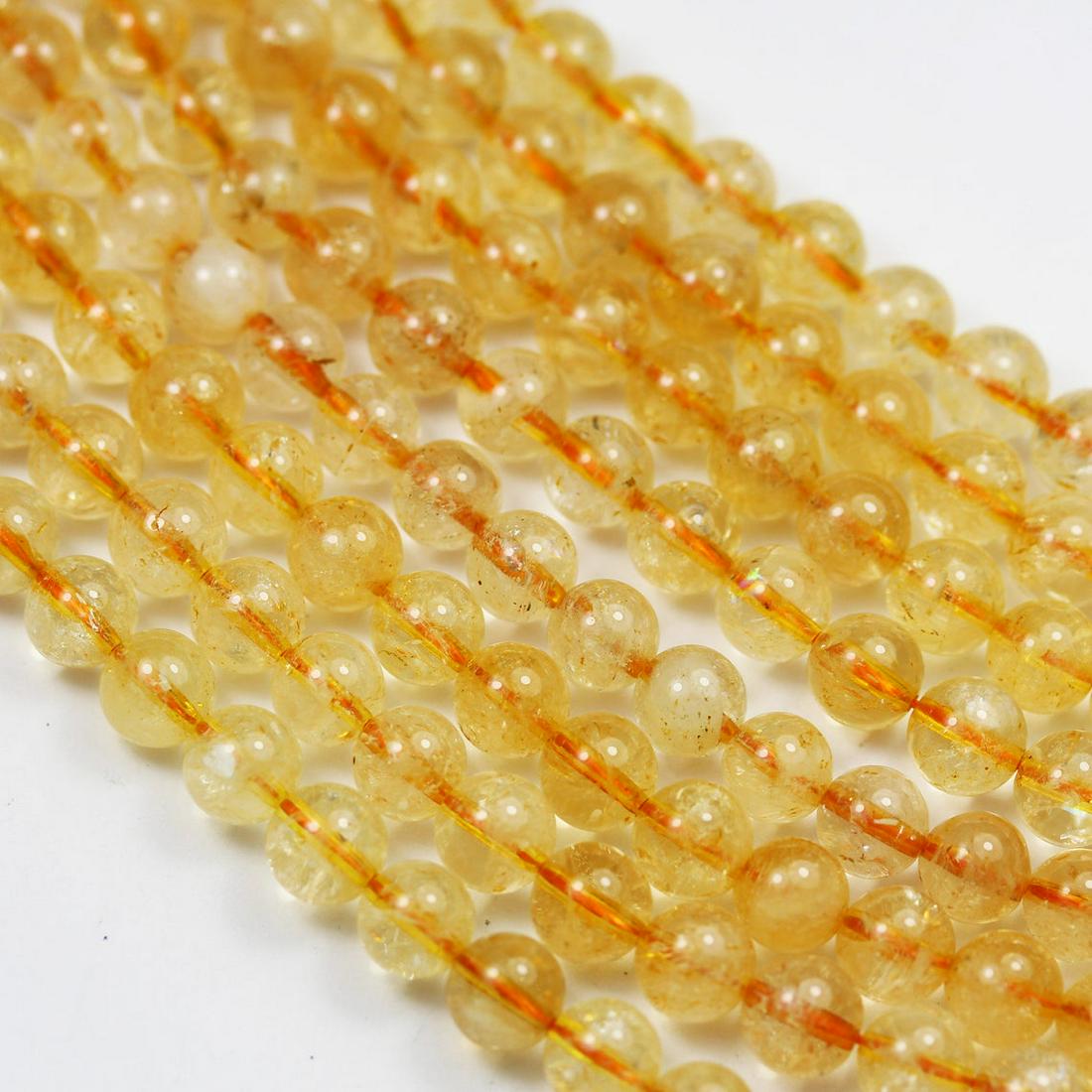 Natural 8 MM Citrine Round Healing & Energy - 1 Line (1 of 3)