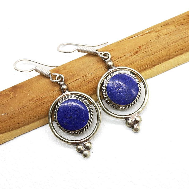 Tibetan Lapis Handmade Chokar Earrings: Tibetan Handmade Ethnic EarringsMain Stone: LapisMetal: Tibetan SilverMaterial: StoneBrand: HandmadeStyle: BohemianEthnic Origin: TibetanCountry/Region of Manufacture: Nepal
