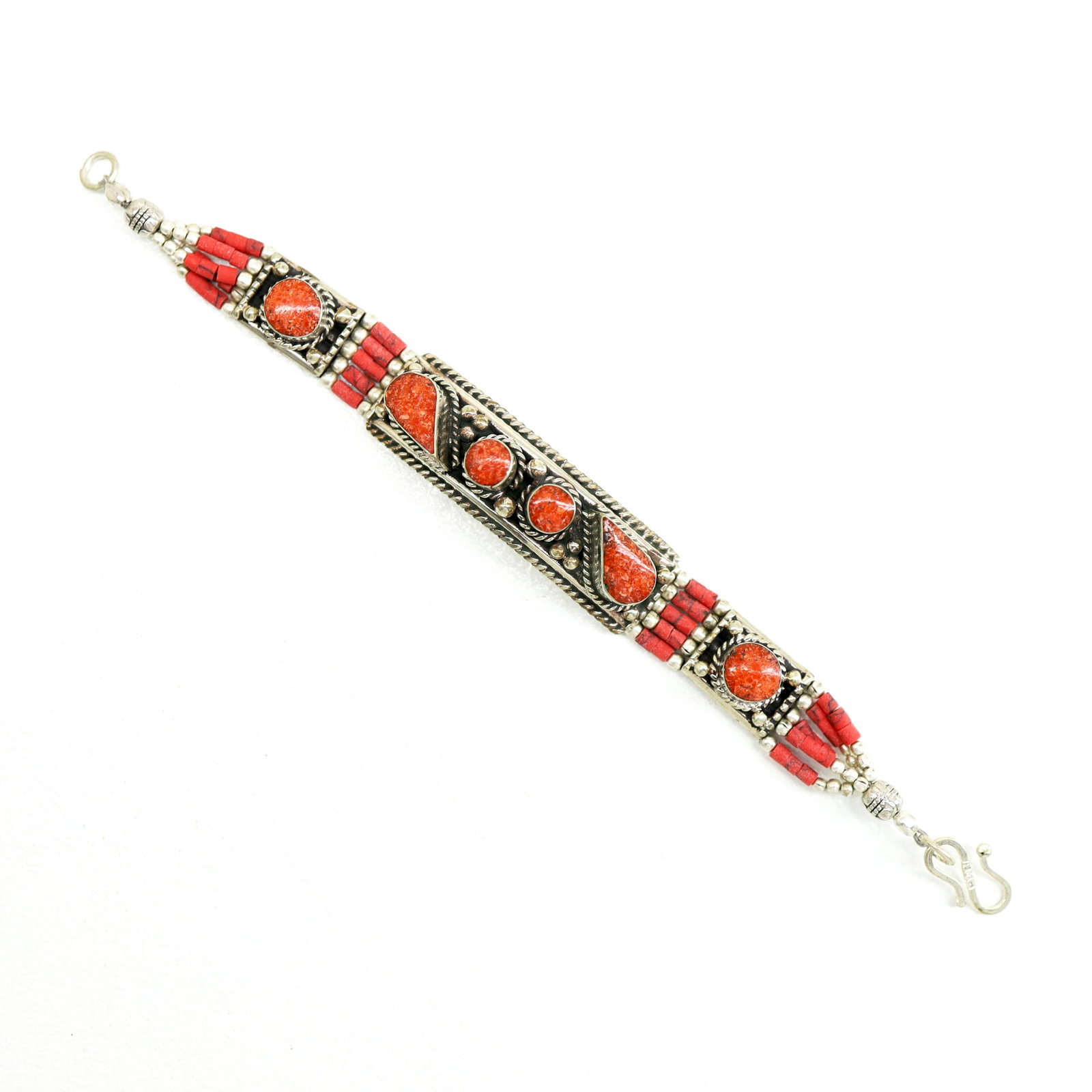 Gypsy Ethnic Antique Choker Handmade Bracelet: TIBETAN TURQUOISE & CORAL HANDMADE BRACELETWeight: 30 Gram ApproxGemstones: Turquoise & Coral, LapisBrand: HandmadeBracelet Length: 6 to 7 InchCountry/Region of Manufacture: Kathmandu/Nepal