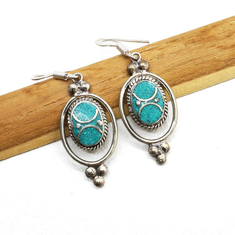 Tibetan Turquoise Handmade Choker Earrings: Tibetan Handmade Ethnic EarringsMain Stone: Turquoise & CoralMetal: Tibetan SilverMaterial: StoneBrand: HandmadeStyle: BohemianEthnic Origin: TibetanCountry/Region of Manufacture: Nepal