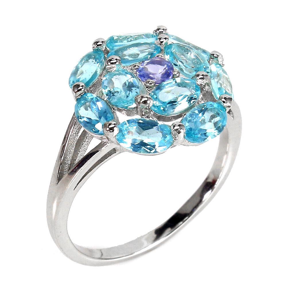 Apatite Tanzanite 14K White Gold Plate 925 Sterling Silver Ring: PRODUCT TYPERINGTYPE OF METAL925 STERLING SILVERPLATE14K WHITE GOLDRING SIZE (MM)8MAIN STONEAPATITEOTHER GEMSTANZANITETOTAL WEIGHT3.43 GRAM (TOTAL WEIGHT OF SILVER + STONE)DIMENSION* STONE 3.0 TO 5.0 
